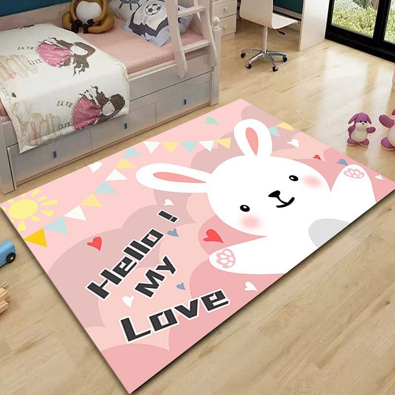 Kids Outdoor Area - VIKAMA Cute Bunny Kids Area Rug