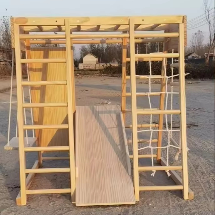Kids Montessori Wooden Climbin - Kids Outdoor Climbing Frame 评论和价格
