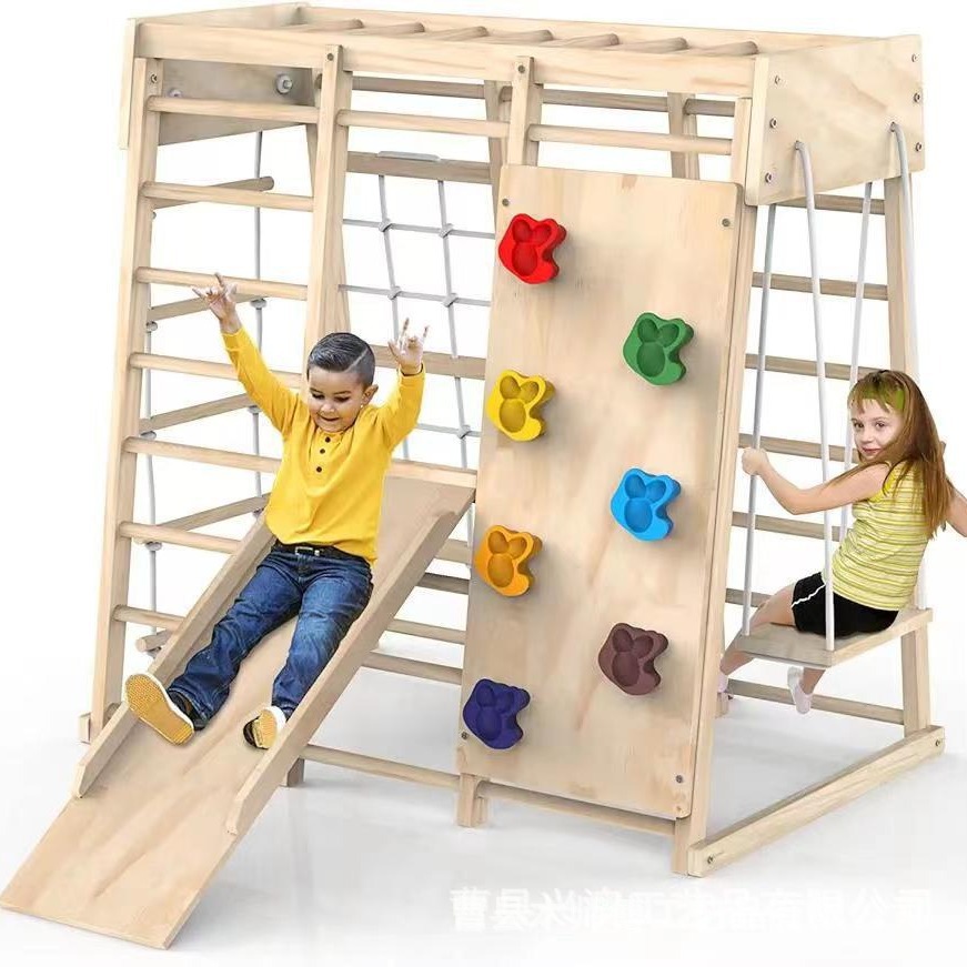 Kids Montessori Wooden Climbin - Kids Outdoor Climbing Frame 评论和价格