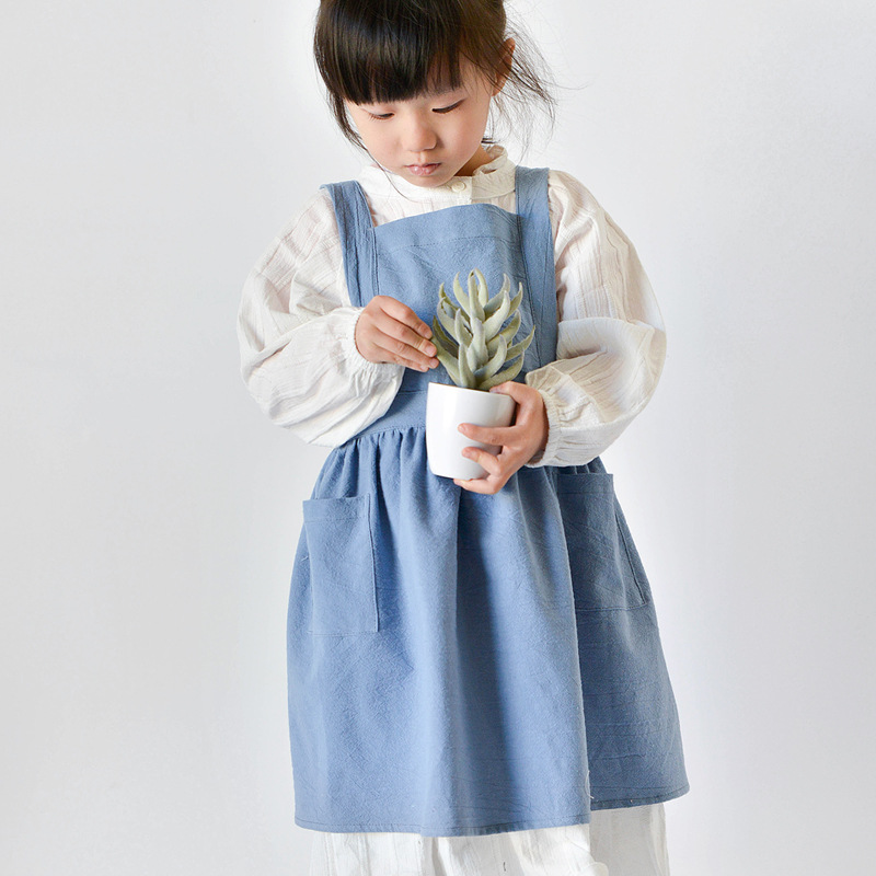 Kids Cotton Apron Dress Parent - Kids Outdoor Kitchen Accessories 评论和价格