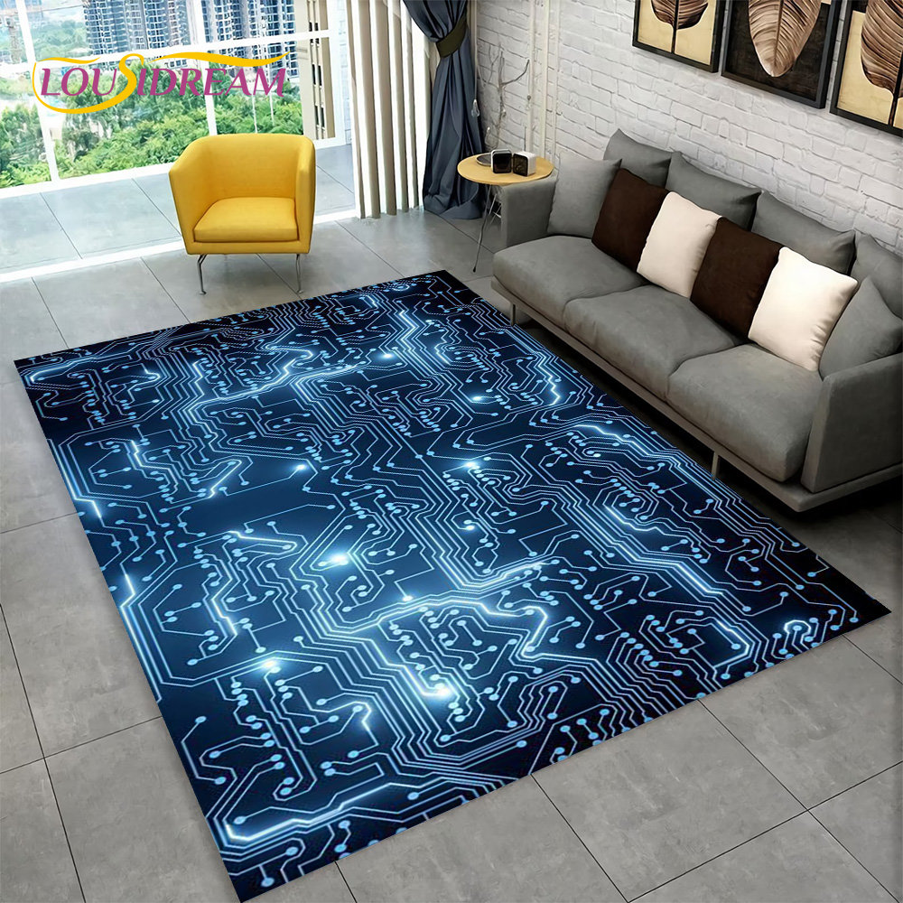3D Chip Circuit Board Area Rug - Kids Outdoor Area 评论和价格