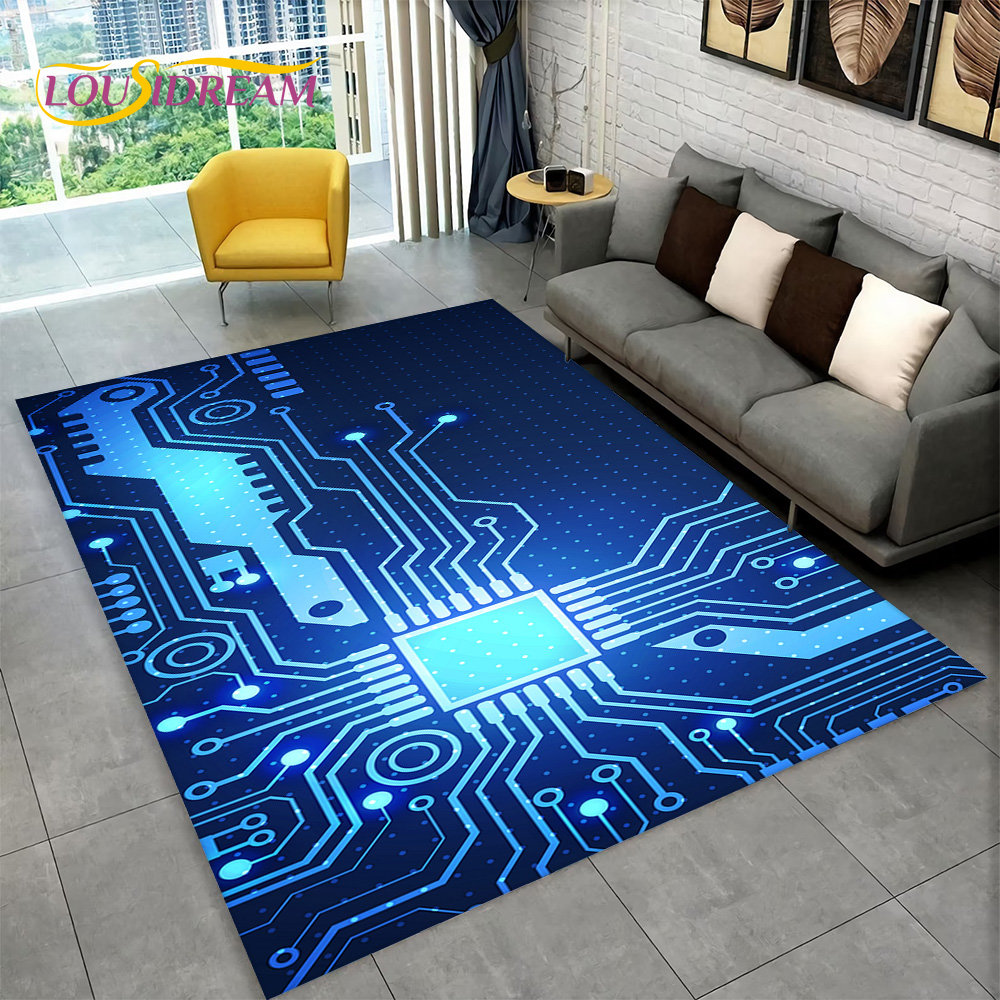 3D Chip Circuit Board Area Rug - Kids Outdoor Area 评论和价格