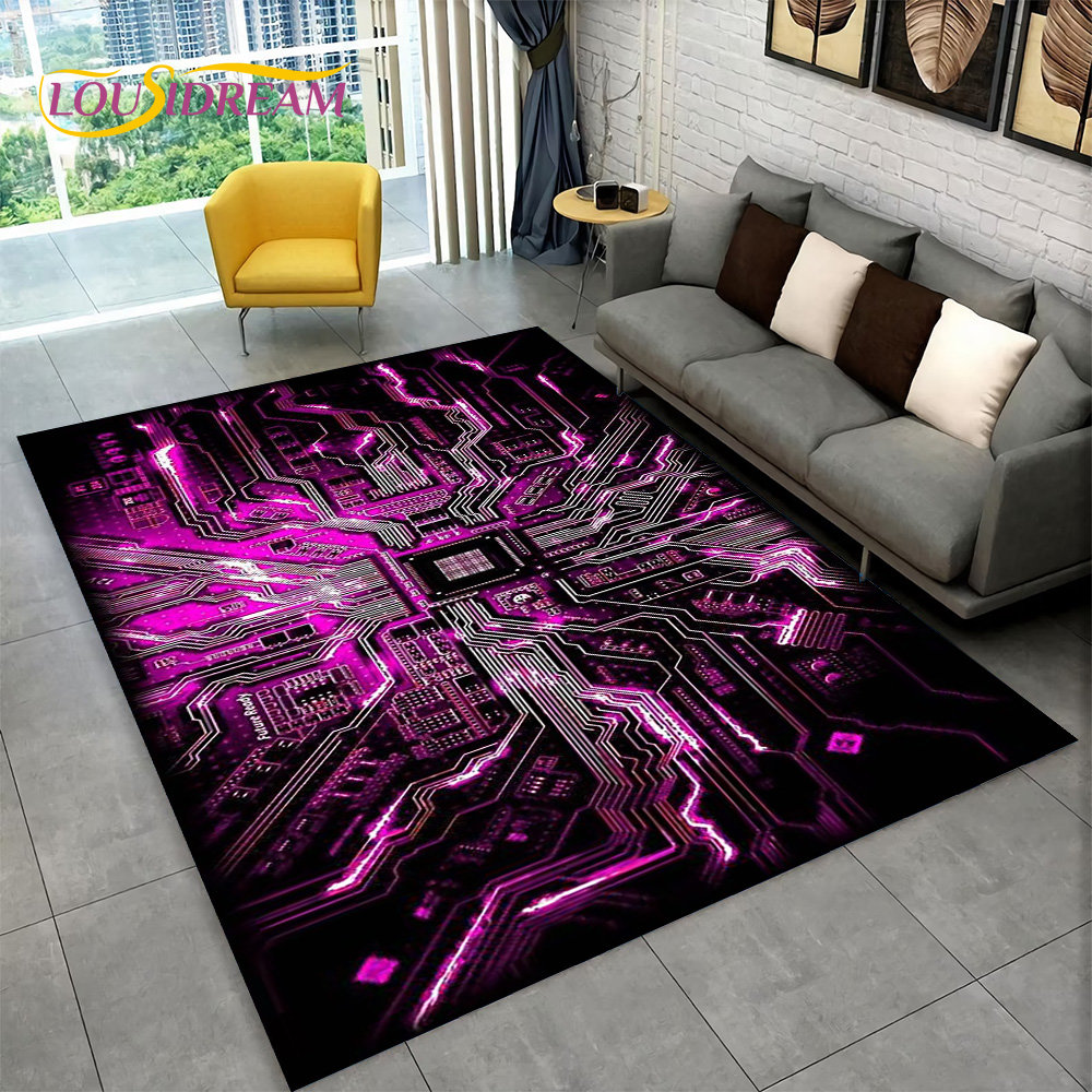 3D Chip Circuit Board Area Rug - Kids Outdoor Area 评论和价格