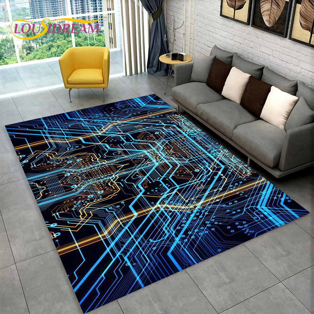3D Chip Circuit Board Area Rug - Kids Outdoor Area 评论和价格