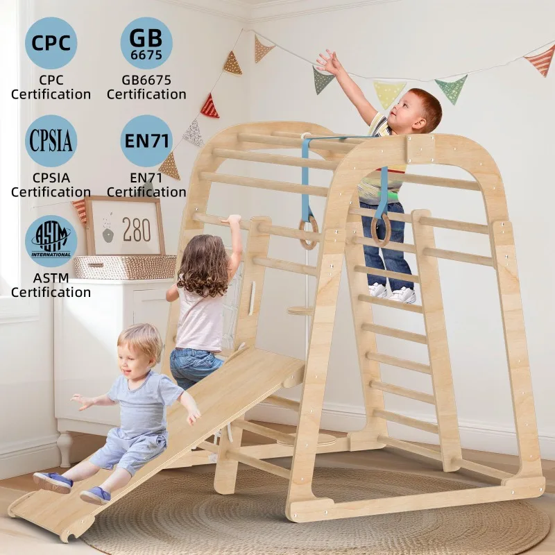 Solid wood children's slide wo - Kids Outdoor Climbing Frame 评论和价格