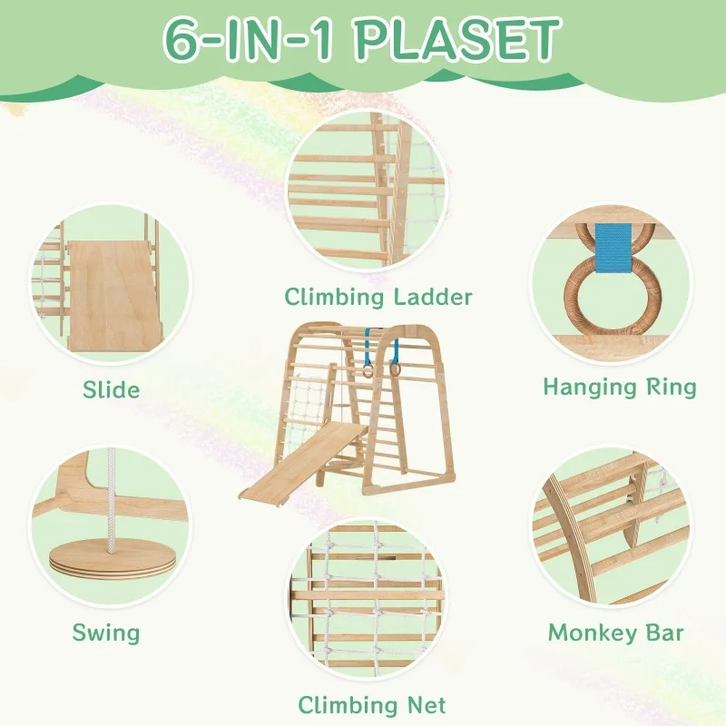 Solid wood children's slide wo - Kids Outdoor Climbing Frame 评论和价格