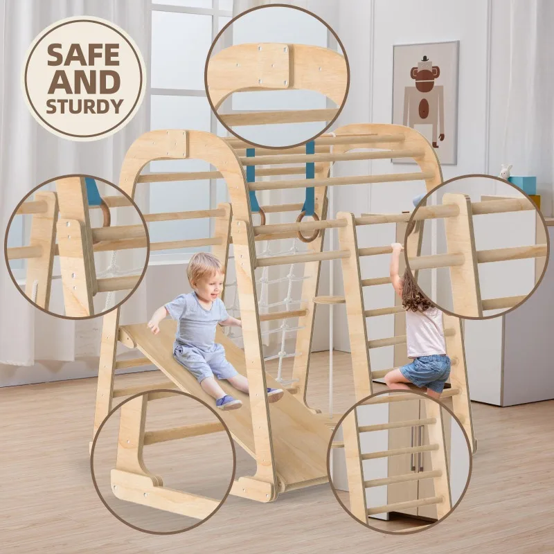 Solid wood children's slide wo - Kids Outdoor Climbing Frame 评论和价格